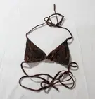 Outcast Women's Paloma Tie Back Bikini Top AC2 Mauve Leopardo Size XS NWT