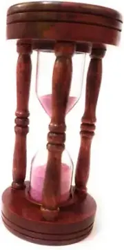 6-Inch Elegant Wooden Sand Timer with Pink Sand – 3-Minute Hourglass with Natura