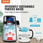 Water Distiller 4L 1.05 Gallon Pure Water Purifier Filter For Home Countertop 750W Distilled Water Maker Stainless Steel Interior Distiller