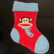 Vintage Paul Frank Julius Monkey Felt Holiday Christmas Stocking Orig. NEW