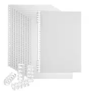 12 Pack B5 22 Mil Plastic Notebook Binder Covers with Binding Comb, Clear White
