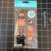 Halloween SCRAPBOOK STICKERS Pumpkin Jack Lantern Vintage posable people witch