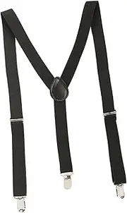 [Vaveren] Mens Suspenders Elastic Straps Y Shaped Belt Loops Casual Trouser Pants Braces with 3 Hook Clips for Tuxedo Dress Pants Jeans