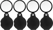 HESTYA 4 Pack 10X Mini Magnifying Glass Folding Pocket Magnifier Glass Loupe with Black Rotating Protective Holster for Reading Newspaper, Book, Magazine, Science, Hobby, Jewelry