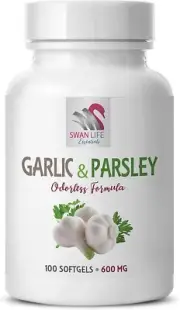 kidney support - GARLIC AND PARSLEY - body detox cleanse 1 Bottle 100 Capsules