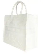 Dior White Canvas Large Book Tote (Authentic Pre-Loved)