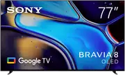 "Sony 77"" BRAVIA 8 4K OLED Google TV 24"