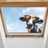 在飛比找蝦皮購物優惠-新款個性創意搞怪動物牛頭玻璃窗戶家居美化牆貼紙靜電uv