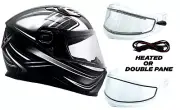 XS Adult Gray Full Face Snowmobile Helmet Double Pane Shield or Heated DOT
