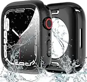 [Diruite] Screen Protector for Apple Watch Series 8/7/6/5/4/SE 2/SE 360 ° Full Coverage Tempered Glass Case,Hard PC Ultrathin Waterproof Rear Shock Resistance Cover for Apple Watch 45mm 44mm 41mm 40mm