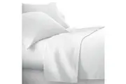 Single Fitted Bed Sheet White Cotton Rich Percale