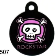 Cute Custom Personalized Pet ID tag for Dog and Cat Collars ROCKSTAR Tags Charm