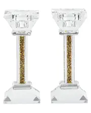 BT Shalom Set of 2 Crystal Candlesticks