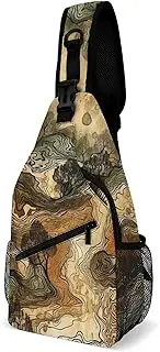 [RTSEBVN] Sling Backpack Fashion Chest Bag Creative Retro Color Pattern Printing Crossbody Backpacks for Men Women, style, 38x20cm, Full Printed Chest Bag, Style, 38x20cm, Full Printed Chest Bag
