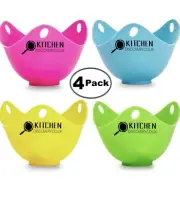 Silicone Egg Poaching Cups Molds Set of 4 Heat-Resistant, Floating Poaching Cups