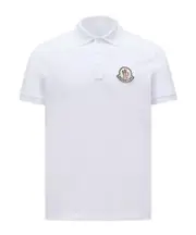 Moncler Logo Patch Polo Shirt white