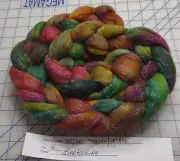 Merino Wool Glitz Combed Top Roving Spinning Handpainted Dyed Felt Berkshire