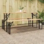 Beer Table Legs 2 pcs Foldable Black Powder-coated Steel vidaXL