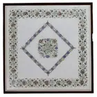 30" Sofa Side Marble Table Top Marquetry Gemstone Inlaid Handmade Furniture Arts