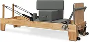 Lifitness Pilates Reformer,Oak Wood Pilates Reformer Bed for Home Workouts,Strengenth Training Machine with Jump Board,Pilaes Box