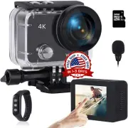 Cámara De Acción 4K 24MP WiFi Submarino 131ft Cámara impermeable Tarjeta MicroSD