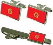 [Select Gifts] Murcia City Spain Flag Cufflinks Tie Clip Box Gift Set