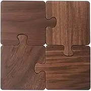 4 Pack Walnut Wooden Coasters,Creative Puzzle Coaster,Wooden Coffee Coaster,Plate mat,Small Tea Pad,for Tabletop Protection,Home Decor,for Hot Dishes Walnut Wood Coaster Beer Mats