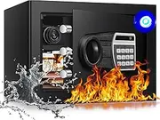1.3 Cub Fireproof Safe Box for Home Use, Home Safes Fireproof Waterproof with Digital Combination Lock, Personal Fire Safe Box for Money Handgun Jewelry Document