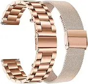 SENLY Compatible with Garmin Venu 2S/ Vivomove 3S/ Vivoactive 4S Band, 18mm Metal Stainless Steel Adjustable Replace Replacement Bands Fitness Strap for Garmin Venu 2S/Garmin Vivomove 3S
