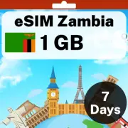 eSIM Zambia - 1 GB - 7 Days - Travel eSIM | QR code activation