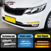 LED DRL Front Fog Light Lamp Streamer 3-Color Fit For Kia K2 2015-2016 New