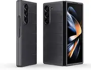 [ESTH] Thin Hard PC Case for Samsung Galaxy Z Fold6 with Germ-Resistant Shield, Soft Surface, Shockproof, Scratch-Resistant Mobile Phone Case, Dark Grey