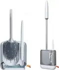 Silicone Toilet Brush - Soft Flat Toilet Brush and Holder,Silicone Flex Toilet