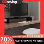 TV stand glass black 90x30x13 cm monitor riser modern sleek design 4138