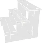 GARVALON Acrylic Doll Storage Rack Transparent Multi Tiered Display Stand for Dolls Collectibles and Home Decor for Living Desktop and Table Use