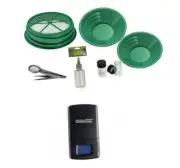 S2 7pc Green 1/4" Large Gold Classifier Screen & Gold Pan Panning Kit
