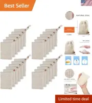 30 Pack Natural Sisal Exfoliating Soap Saver Bags with Drawstring for Bath Use