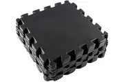 20PCE Floor Mats EVA Black Square Interlocking Durable High Density 29cm