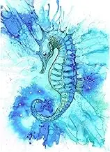 5D Diamond Painting Kits, Beautiful Blue Seahorse Animals WOWDECOR Full Drill DIY Diamond Art Cross Stitch Paint by Numbers