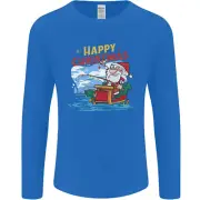 Santa Clause Fishing Funny Christmas Mens Long Sleeve T-Shirt
