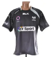 OSPREYS WALES RUGBY UNION SHIRT JERSEY BLK XXL