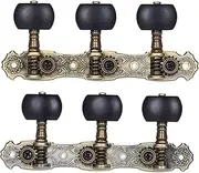 Nurdo 2 Pcs (L&R) Classical Guitar Tuning Peg Bronze Plated Acoustic Guitar Machine Heads 1 : 16 Tuning Keys Knobs String Tuners (AOS-022V3P)