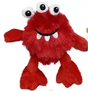 (1) Multipet Plush Red Monster Fuzzy 4" XS MiniPet Dog Toy NEW