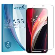 [2 Pack] Apple iPhone 12 Mini (5.4”) Tempered Glass Crystal Clear Premium 9H HD Screen Protector by MEZON – Case Friendly, Shock Absorption (iPhone 12 Mini, 2.5D)