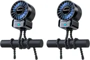 2 Pack Multifunctional Portable Stroller Fan 4 Speed 6600Rpm High Speed Usb Rech