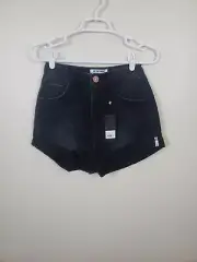 One X One Teaspoon One Teaspoon Black Anchor High Waist Bandits Jean Shorts