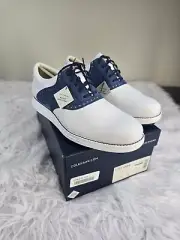 Cole Haan OG Original Grand Saddle Leather Golf Shoes Size 9 White Ensign Blue