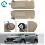 For Honda CR-V 2017-2022 Sun Visor Driver & Passenger Beige W/Light Mirror Pair