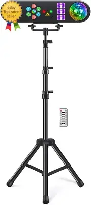 DJ Lights with Stand, 5 in 1 Party Bar Light Set with Rotating Ball, Strobe, UV,