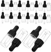 Ipetboom 20Pcs Transparent Mini Dropper Bottles with Screw Caps for Travel Samples Perfumes and Essential Oils Leak and Convenient Storage
